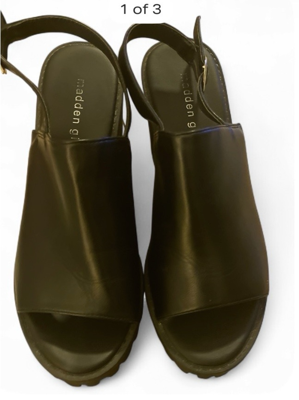 Madden Girl Black Open-Toe Slingback Mules